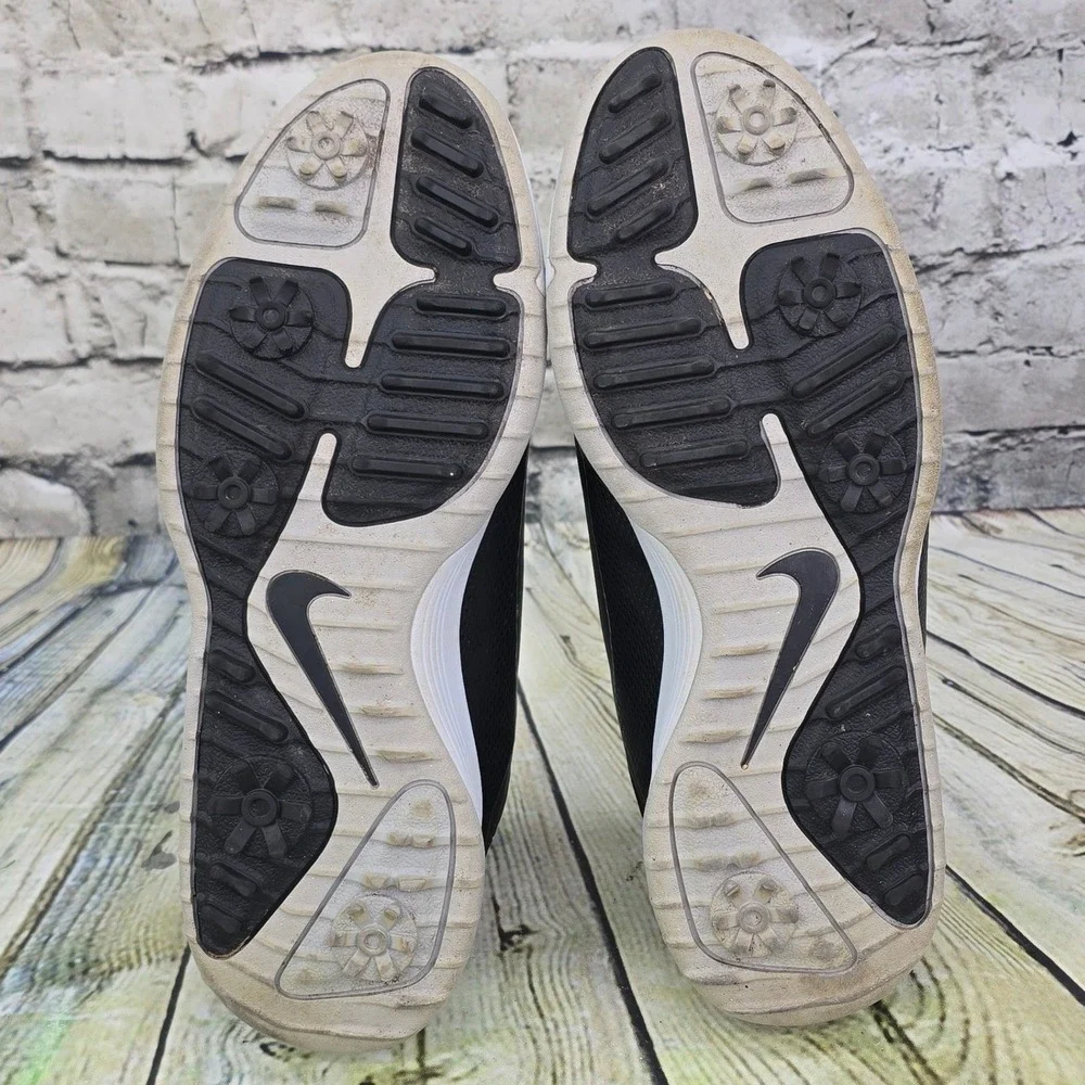 Nike Lunar Command 2 Golf Shoes Mens 11.5 Black Silver Spiked Athletic Sneakers